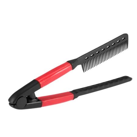 Hair Straightener Comb Hair Straightening Comb Brush V Shape Folding Salon Hairdress Styling (Best Way To Straighten Hair Permanently)