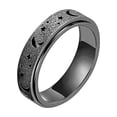 thumbnail image 2 of WYW Stainless Steel Rings Moon And Star Rotatable Ring Relieving Anxiety Ring, 2 of 7