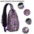 thumbnail image 2 of Colorful Abstract Sling Backpack with Fantasy Mandala Pattern, Lightweight Durable Crossbody Daypack, Adjustable Strap, Multiple Compartments for Gym, Daily Use, 2 of 6