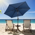 thumbnail image 4 of Costway 7.5 ft Solar Powered Patio Umbrella with LED Lights Push Button Tilt Crank Handle Navy, 4 of 10