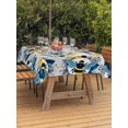 thumbnail image 3 of Outdoor Tablecloth with Umbrella Hole for Patio/Picnic/Party/Camping, Gray Bees Farmhouse Waterproof Table Cloth Rectangle Table Cover Washable, Spring Summer Botanical Flowers (52"x 70"), 3 of 8