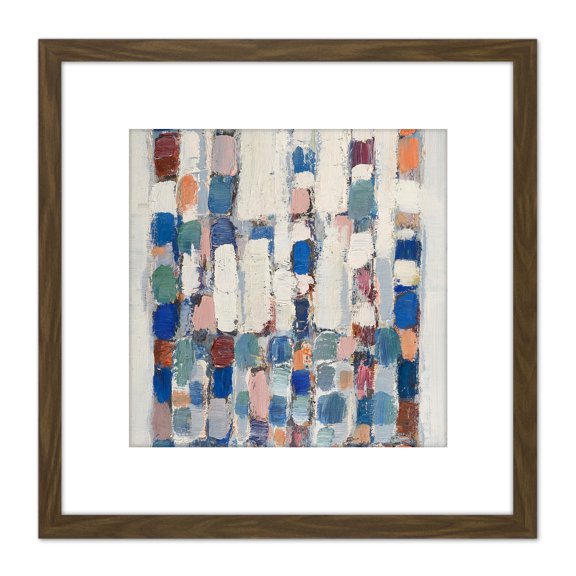 Coulon 1960 Composition Abstract Painting 8X8 Inch Square Wooden Framed Wall Art Print Picture with Mount