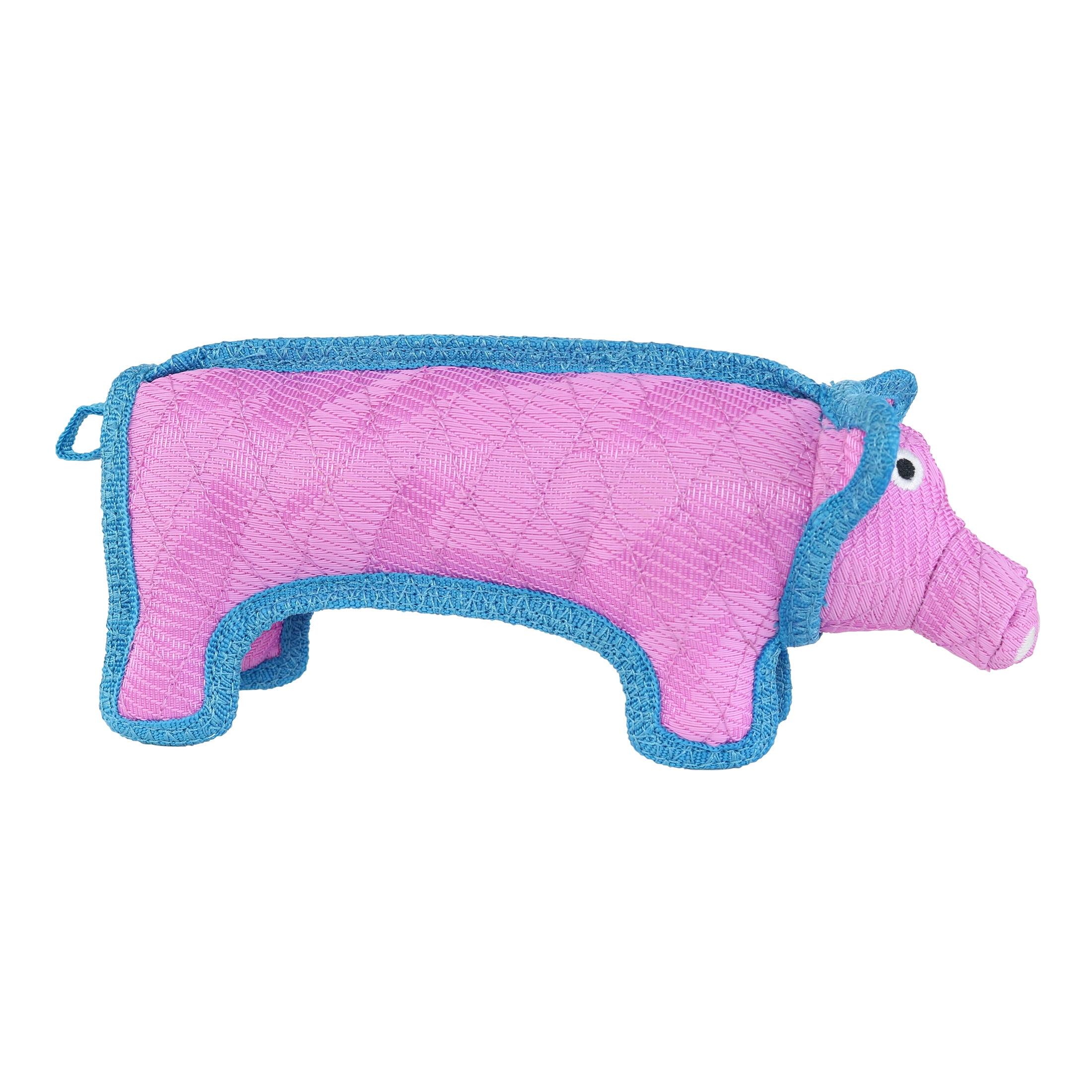 DuraForce Pig Tiger Pink Blue Durable Woven Mesh Fiber Dog Toy with Squeaker
