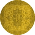 thumbnail image 1 of Ahgly Company Indoor Round Oriental Yellow Industrial Area Rugs, 7' Round, 1 of 4