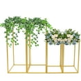 thumbnail image 4 of 4Pcs Rectangular Floor Stand Gold Metal Column Flower Stand, Wedding Party Backdrop Centerpiece Rack, 4 of 13