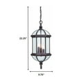 thumbnail image 3 of Three Light Dark Brown Eastern Lantern Hanging Light, 3 of 6