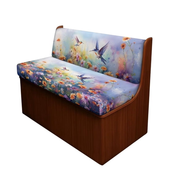 XYZCANDO Hummingbird Floral RV Dinette Cushion Covers Bench Seat Cover Universal Camper Accessories Washable Slip Covers for Loveseat Cushion Covers for Couches and Sofas Camper Must Haves Blue