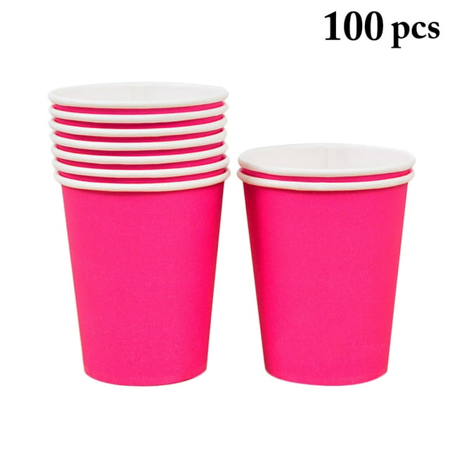 100PCS Paper Cups 9oz Disposable Cups Party Drinking Cups for Water Juice Cooler