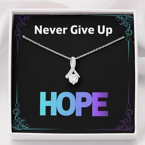 Mental Health Necklace Suicide Prevention Awareness Ribbon Necklace, Mental Health Matters, Your Life Matters Friendship Gift, Inspirational Message Gift to live
