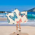 thumbnail image 2 of Yayeee Kids Hooded Towels Toddler Soft Absorbent Beach Bathing Wrap 50" x 23.5", Green Butterflies, 2 of 5
