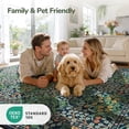 thumbnail image 6 of Reepow 8x10 Vintage Forest Boho Washable Indoor Low Pile Non Slip Backing Floral Living Room Area Rugs for Dining Room Bedroom,Forest Green, 6 of 10