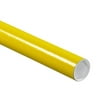 50-Pack: 2x6" Yellow Mailing Tubes with Caps, Strong 3-ply Spiral Wound, Durable Construction