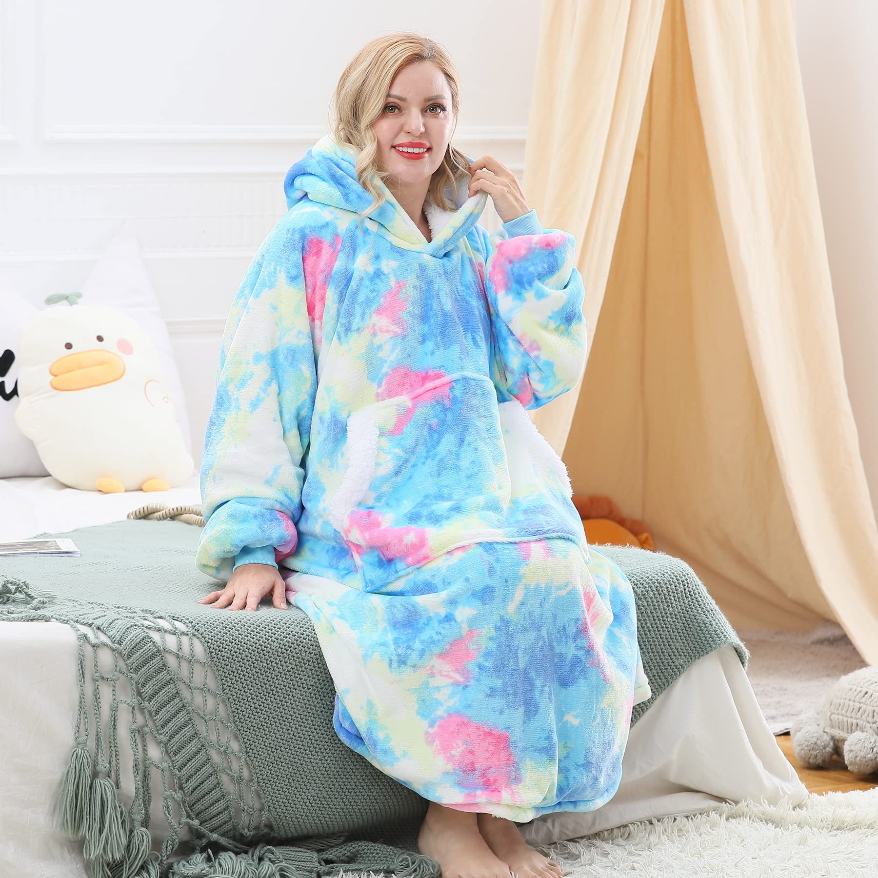 Kids Blanket Hoodie with Zipper, Oversized Hoodie Blanket