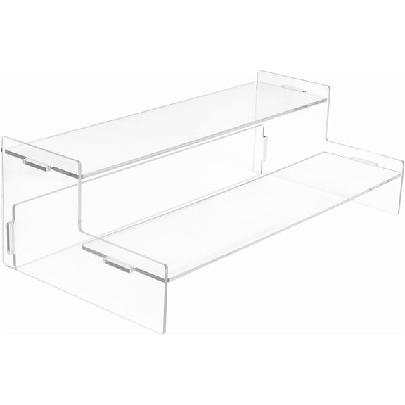 1set 2 Tier Acrylic Spice Rack Acrylic Seasoning Organizer Pantry Organization Storage Shelf Spice Rack Organizer for Cabinet Countertop Kitchen Bathroom Organization 160x320x100mm