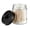 Black, variant on Amolliar Apothecary Jars Bathroom Vanity Organizer -Countertop Canister Jar with Storage Lid - Qtip Dispenser Holder Glass for Qtips,Cotton Swabs,Makeup Sponges,Hair Band - Brushed Nickel (1 Pack)