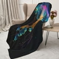 thumbnail image 4 of Throw Blanket for Couch Sofa and Bed, Rainbow Luminescent Jellyfish Super Soft Plush Throw Blanket, Fuzzy Cuteness Comfy Warm Washable Flannel Blanket & Throws for All Season 50"x40", 4 of 7
