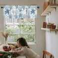 thumbnail image 6 of Teal Stripes Valances Window Treatment Farmhouse Decor, Vintage Teal Boho Striped Rod Pocket Valance Curtains for Living Room, Bedroom, Kitchen, 54" W x 18" L - 1 Panel, 6 of 6