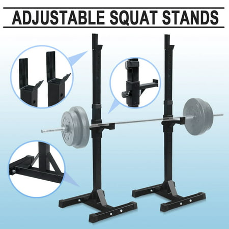 ZENY Pair of Adjustable Barbell Rack Stand Squat Bench Press Home GYM Weight Liftting Fitness