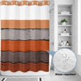 thumbnail image 4 of No Hook Shower Curtain with Built-in Rings - Farmhouse Rustic Wood Texture Washable Waterproof Fabric Bathroom Curtains for Hotel,Rentals, 60 X 72 Inch Long , Burnt Orange Grey, 4 of 9