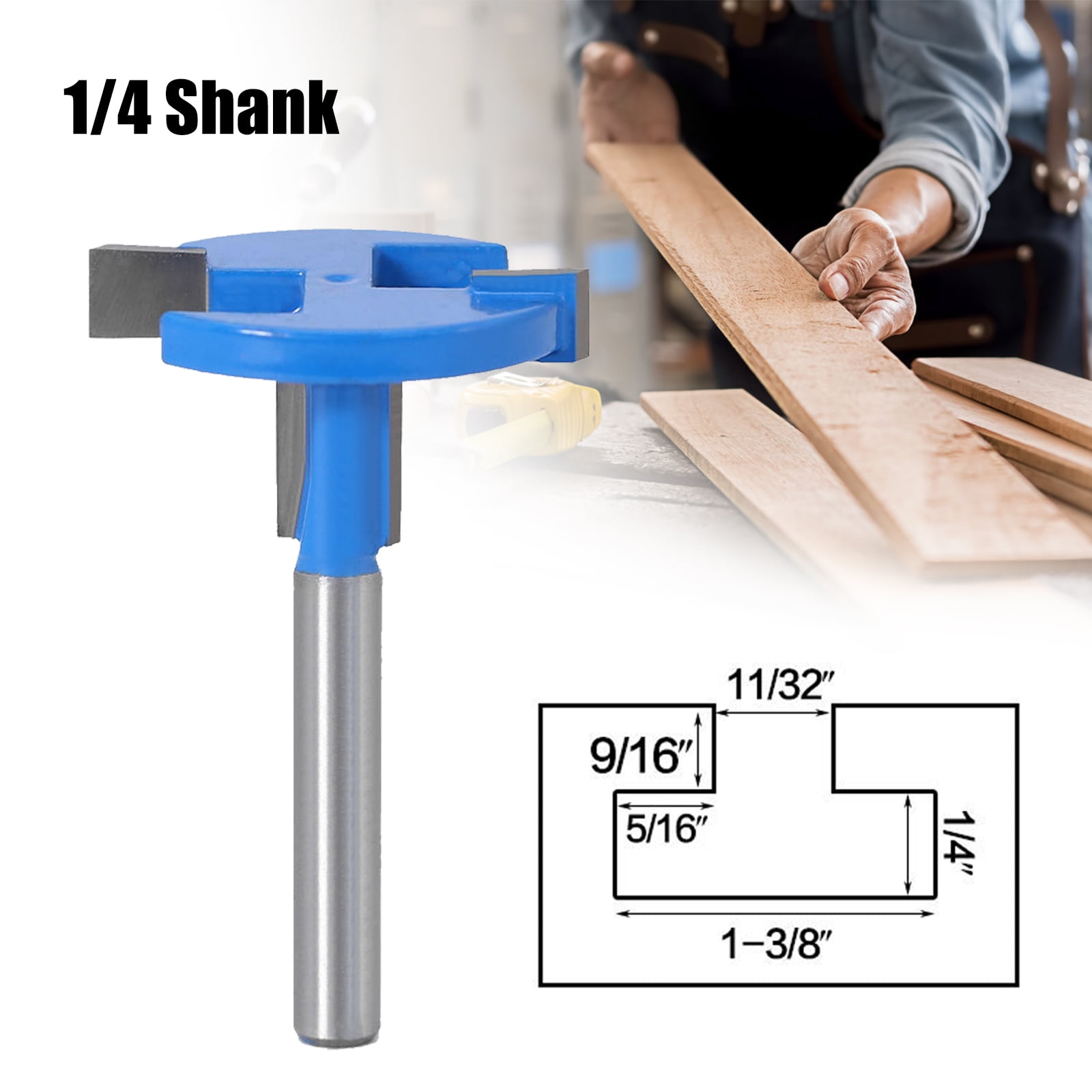 1/4 Inch Shank Straight Router Bit Wood Cutting Router Bit Slotting and Trimming 