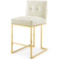 thumbnail image 1 of Counter Stool Chair, Velvet, Metal Steel, Gold Ivory White, Modern Contemporary Urban Design, Bar Pub Cafe Bistro Hotel Restaurant Hospitality, 1 of 8
