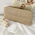thumbnail image 3 of Cartera con tarjetero para mujer, bolso de mano de paja tejido con borlas, monedero femenino (caqui) Ndcxsfigh Para Estrenar, 3 of 8