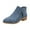 Blue, variant on Chelsea Boots Women Trendy Double Side Zipper Stacked Low Heel Pointed Toe PU Leather Fall Ankle Booties
