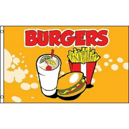 BURGERS Flag Fast Food Restaurant Sign Food Tent Banner Hamburger Pennant