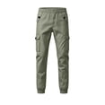 thumbnail image 3 of Smsaxvxz Cargo Pants for Men Fashion Elastic Waist Soft Long Joggers Pants Travel Climbing Trousers with Multi Pockets Gray M, 3 of 6