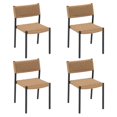 thumbnail image 3 of JOIVI 4-Piece Stackable Outdoor Patio Chairs Set, Hand-Woven PE Rattan Wicker Dining Chairs, No Assembly, Space-Saving for Patio & Balcony, 3 of 7