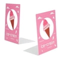 thumbnail image 3 of 2Pcs Metal Bookend Nonskid Stable Book Stopper Supporting Shelves for Home OfficeIce Cream, 3 of 14