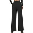 thumbnail image 5 of Lmnyox Women's Wide Leg Dressy Pants High Waist Business Work Trousers Casual Office Suit Pants with Pocket, 5 of 5