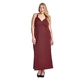 thumbnail image 1 of Marcelle Margaux Women's Plus Size Printed Surplice Maxi Dress - Red - 4X, 1 of 3