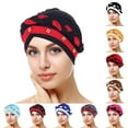 Beanie Hat for Women Head Wraps Fashion Two Beaded Headband Elastic