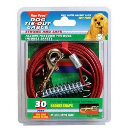 UPC: 0045663856304 | Four Paws Dog Tie Out Cable – Medium Weight – Red – 30 Long Cable