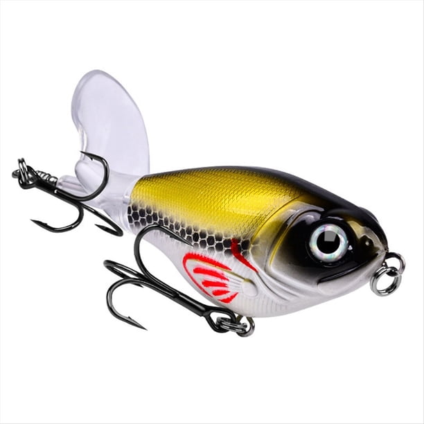 Señuelo de Pesca de Superficie Whopper Popper Flotante Wobbler, Cebo Duro Artificial con Hélice, Lucio de Pesca de 12 G e