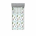 thumbnail image 2 of Ambesonne Flower Fitted Sheet & Pillow Sham Set, Desert Hot Mexican South, Full, Blue and Green, 2 of 3