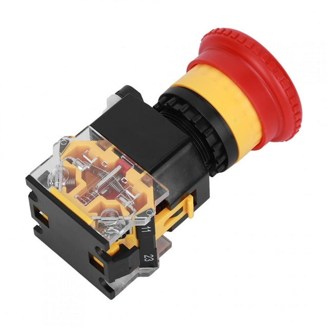 Fugacal 22mm Button Switch,3PCs Emergency Stop Push Switch On-Off Industrial Parts Engineering Plastic 440V 10A 22mm,Emergency Stop Push Button Switch