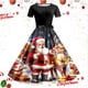 thumbnail image 1 of Vestidos de Mujer Vestido de Fiesta de Noche de Manga Corta Con Estampado Navideño de Los Años 50, 1 of 3