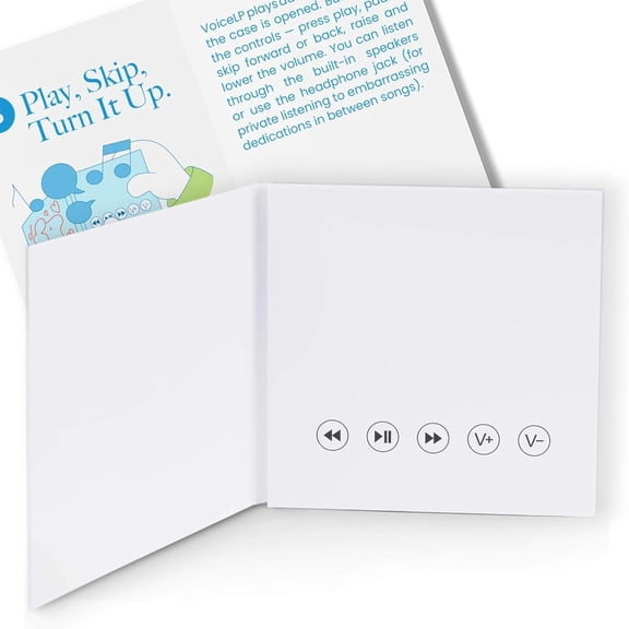 VoiceGift Voice LP Audio Recording Card Stores 2 Hours of Clear Multi Tracks Audio Birthday & Special Events Recording, (.mp3 or .wav files) via USB