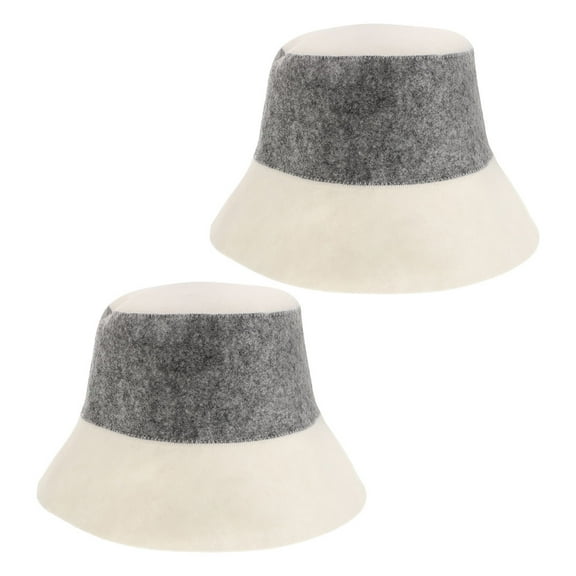 WORGEOUS  2 Pcs Sauna Hat for Women Vaporarium Accessories Basket Hair Drying Cap Man Woman Grey