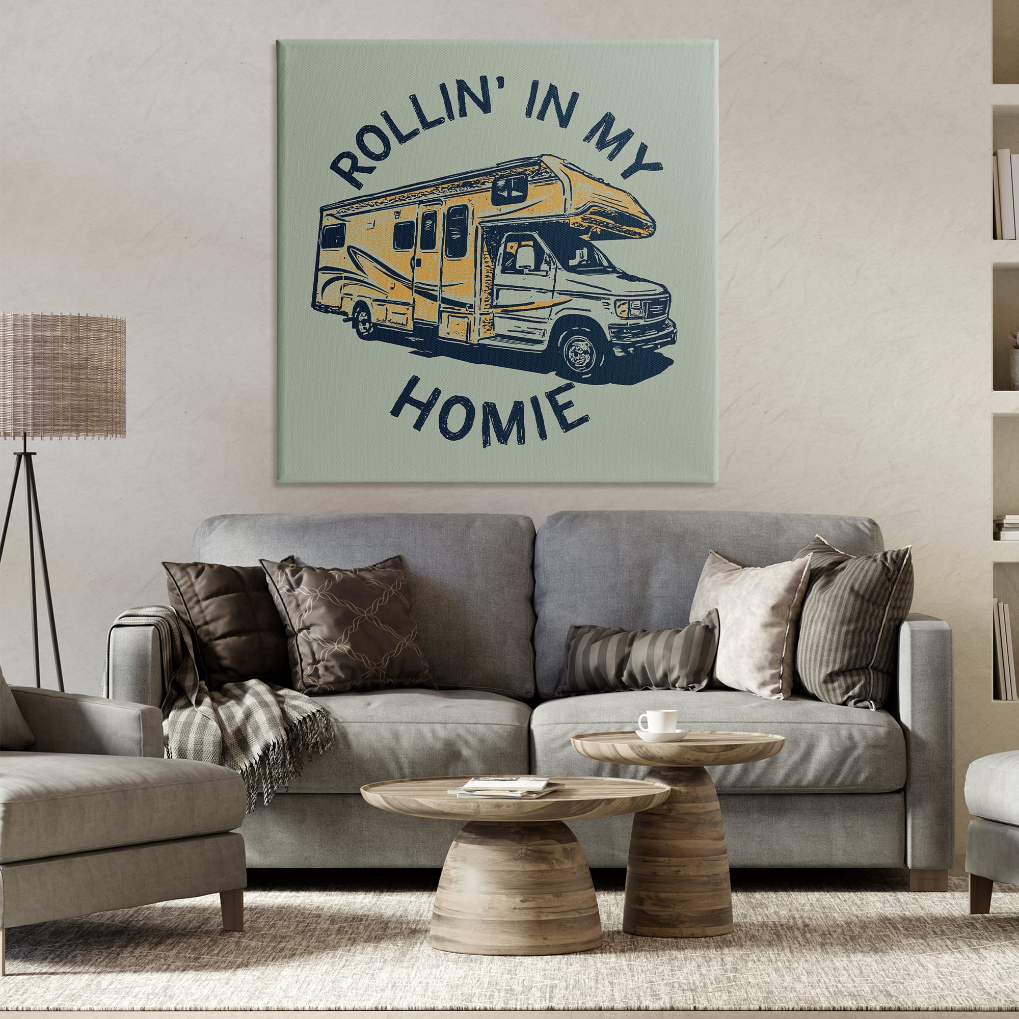 Stupell Industries Rollin' In My Homie Transportation Painting Gallery Wrapped Canvas Art Print Wall Art, 36 x 36