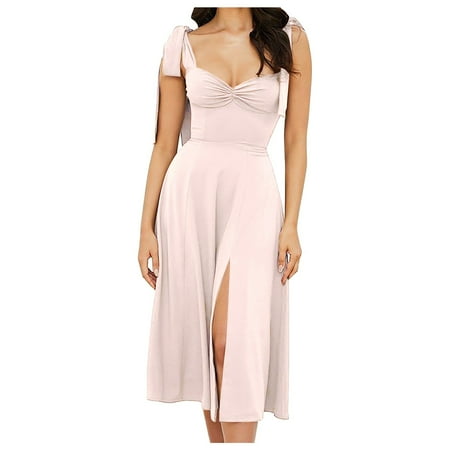 Bramtres Prom Dresses 2024 Graduation Dress Women s Sleeveless Solid Lace Up Casual Sexy Elegant High Waist Dress Skirt In Autumn And Winter Midi Dresses Sexy Dresses Homecoming Dresses Pink Dress XXL