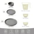 thumbnail image 2 of Famiware Nebula Stoneware Dinnerware Sets, 12-Piece Dish Set, Dark Gray, 2 of 6