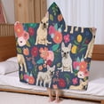 thumbnail image 5 of French Bulldog Dog and Pioneer Flower Hooded Bath Towel，60"x35" for Ages 3 To 12 Kids, Quick Dry Lightweight Soft Microfiber Hood Beach Towel Cover Up for Kids, 5 of 7