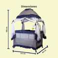 thumbnail image 5 of Cuna Corral Aeiou Argentina Toldo Mosquitero Móvil Musical Blue, 5 of 5