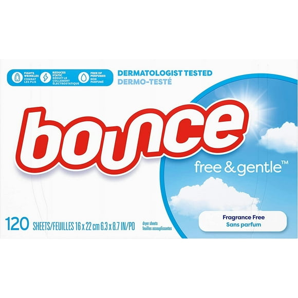 120 Count, Dryer Sheets Free & Gentle, Unscented And Hypoallergenic For Sensitive Skin