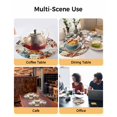 thumbnail image 2 of 13 Inch Round Placemats Set of 4, Vintage Orange Blue Fall Non Slip Heat Insulation PP Table Mats, Thanksgiving Maple Leaf Pumpkins Vintage Washable Place Mats for Kitchen Dining Party Table Decor, 2 of 7