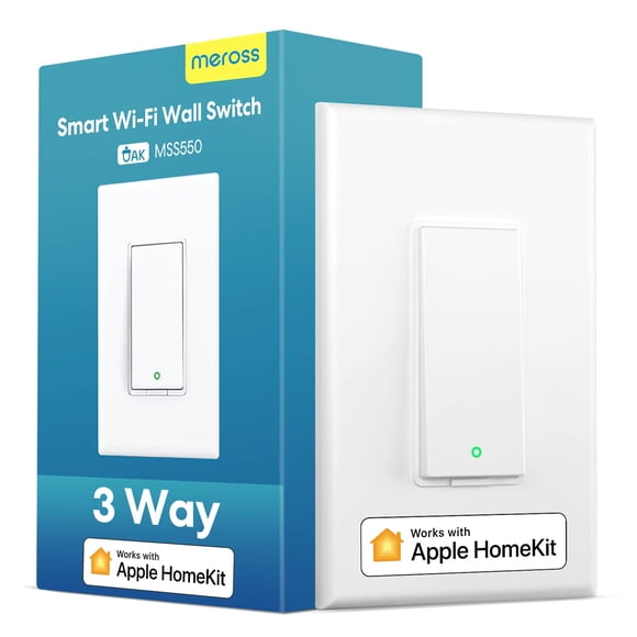 Interruptor de luz inteligente Meross de 3 vías compatible con Apple Homekit