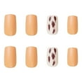thumbnail image 2 of Kokovifyves Nail Care 24 Pcs Checkerboard Maple Leaf Leopard Print Wearing Manicure Fake Nails, 2 of 3